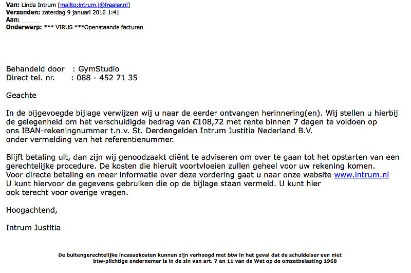 Mail 'Intrum Justitia' Bevat Malware - Opgelicht?! - AVROTROS