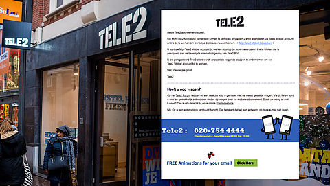 Pas op voor phishingmail 'Tele2' over bijwerken account