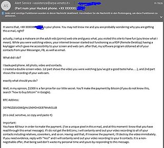 Afzender 'porno-afpersmail' misbruikt nu je telefoonnummer
