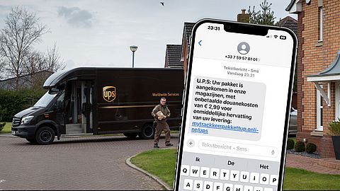 Frauduleuze UPS-sms over onbetaalde douanekosten van 2,99 euro