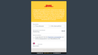Het welbekende paneel, ditmaal in de huisstijl van DHL