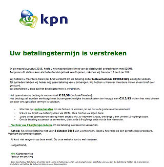 Identieke nepmails KPN, T-Mobile en Vodafone in omloop