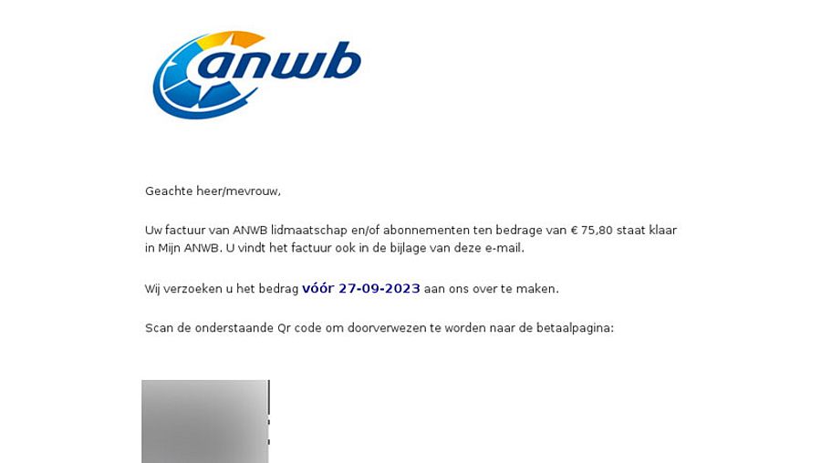 ANWB valse mail 1/2 Bron: Fraudehelpdesk