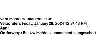 Valse mail McAfee afzender 3/3
