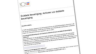 'Activeer uw dubbele beveiliging' bij ICS? Let op: vals bericht!