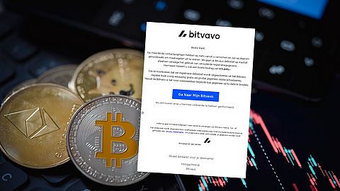 Mail namens Bitvavo over boete van 5200 euro is phishing