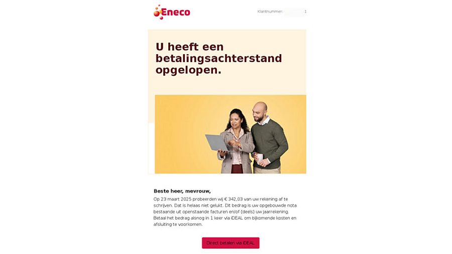 Valse Eneco-mail 1/2 | Bron: Fraudehelpdesk
