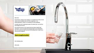 Ruim €124 terugkrijgen van Vitens? Deze mail namens het waterleidingbedrijf is vals