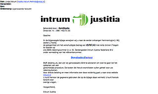 Pas op: Criminelen sturen malwaremail uit naam van 'Intrum Justitia'