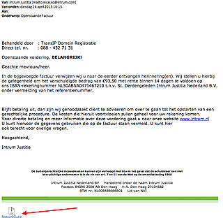 Veel meldingen malware-mails Intrum Justitia