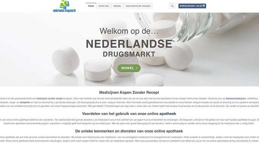 Malafide website ‘nederlandsedrugsmarkt.com’