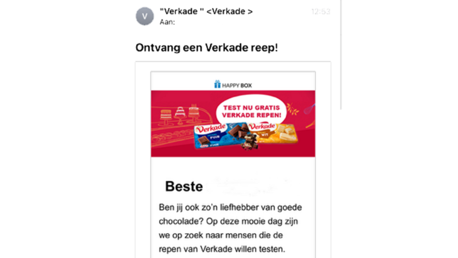 Valse mail Verkade