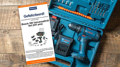 Valse aanbieding namens GAMMA: ‘Maak kans op een Bosch 18V UniversalDrill Set’