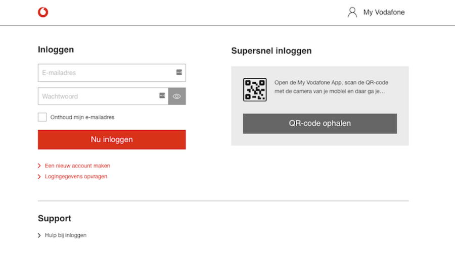 De valse 'Vodafone'-website