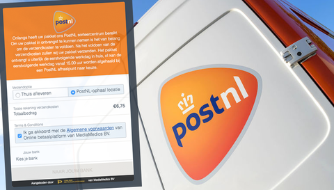 Oplichters sturen valse 'PostNL'-verzendbevestigingen om aan bankgegevens te komen