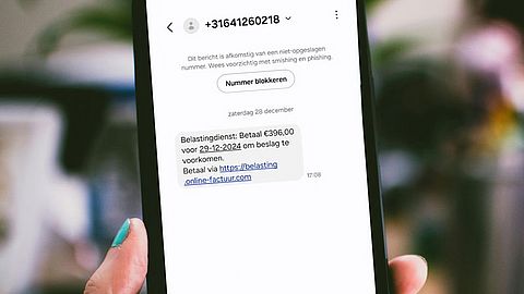 Belastingdienst-sms ‘betaal 396 euro vóór 31 december 2024’ is frauduleus