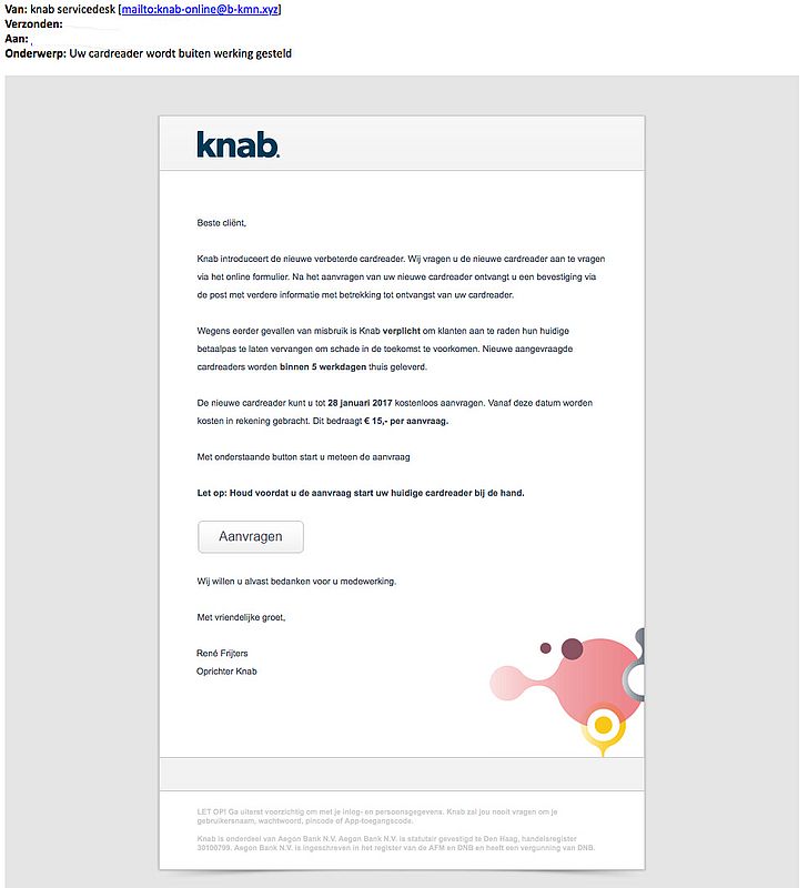 Valse E-mail 'Knab': Cardreader Buiten Werking Gesteld - Opgelicht ...