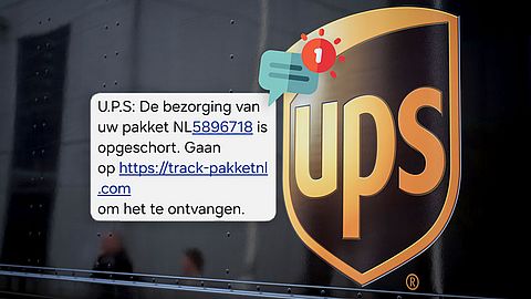 Phishing-sms UPS over opgeschorte bezorging van je pakket