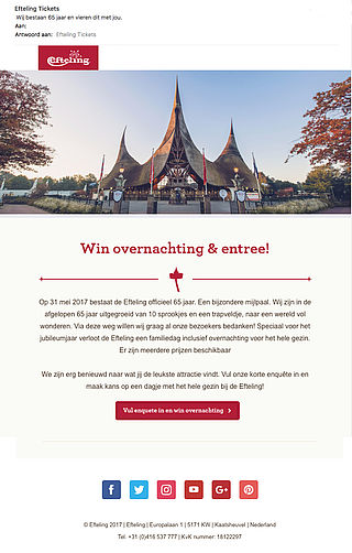 Valse winactie: 'Efteling 65 jaar'