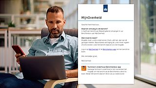 Phishingmail namens MijnOverheid over een nieuw Belastingdienstbericht in je berichtenbox