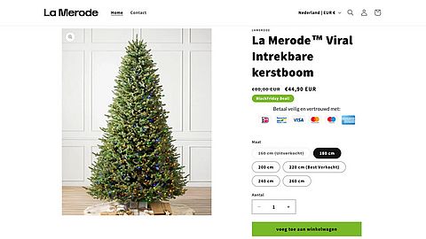 Het is tijd om de kerstboom in huis te halen, maar koop deze niet bij ‘lamerode.nl’