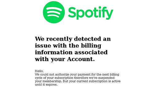 Valse mail Spotify 1/2 Bron: Fraudehelpdesk