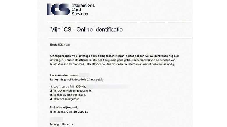 Phishingbericht ICS | Bron: Fraudehelpdesk