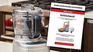 Je maakt zogenaamd kans op een ‘gloednieuwe Kenwood foodprocessor’ bij MediaMarkt