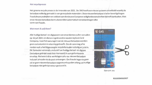 Valse brief namens 'SNS Bank'