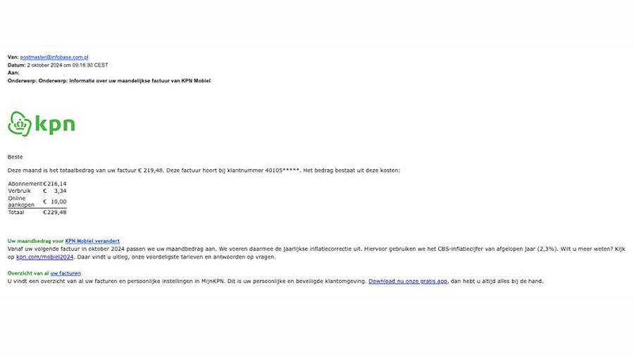 Valse mail namens KPN 1/2
