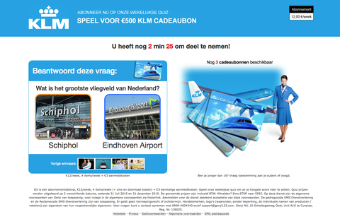 Pas op voor 'winactie' KLM