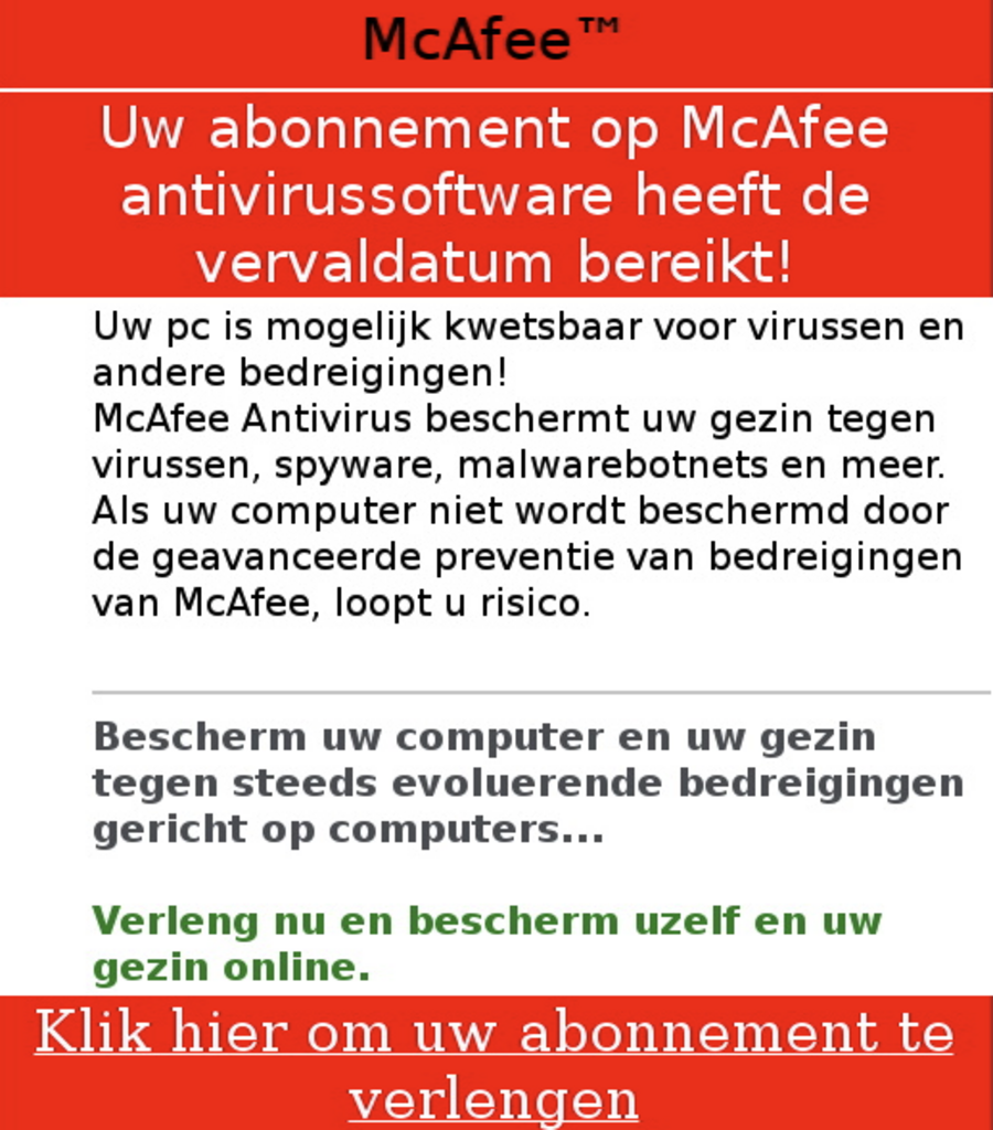 Dit is hoe de valse mail eruit ziet