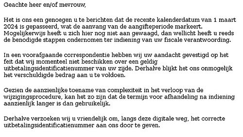 Valse mail Belastingdienst 1/2 Bron: Fraudehelpdesk