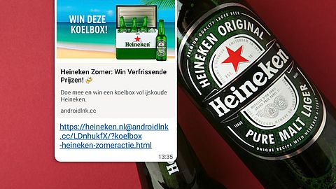 Heineken-liefhebbers opgelet: vals kettingbericht op WhatsApp over het winnen van een koelbox