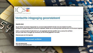 Trap niet in phishingmail 'ICS' over verifiëren account
