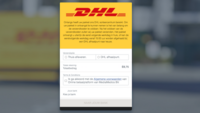 Valse website van 'DHL' - close-up deelvenster II