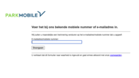 Bevestig je mailadres of telefoonnummer aan 'Parkmobile'