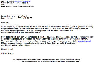 Mail 'Intrum Justitia' bevat malware