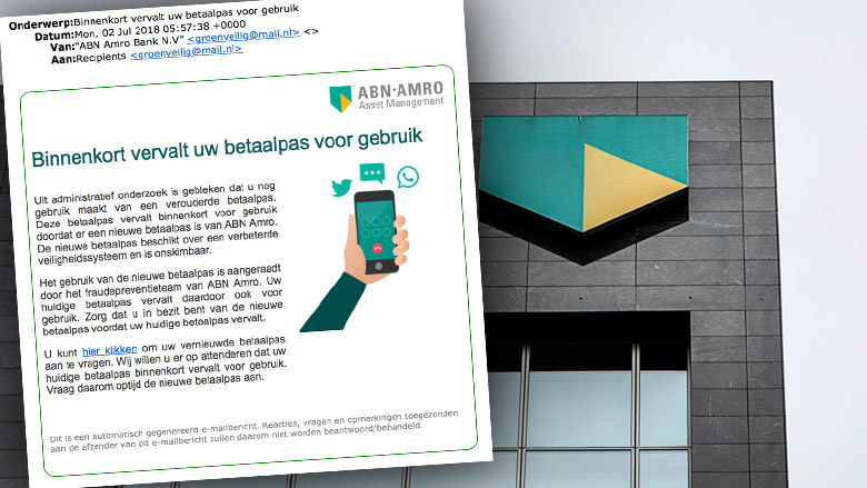 Valse e-mail ABN AMRO over vervallen betaalpas