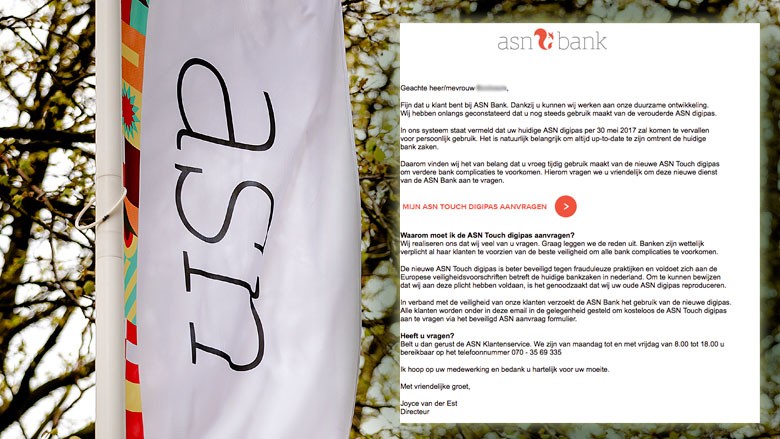 Pas op voor phishingmail uit naam van ASN Bank!