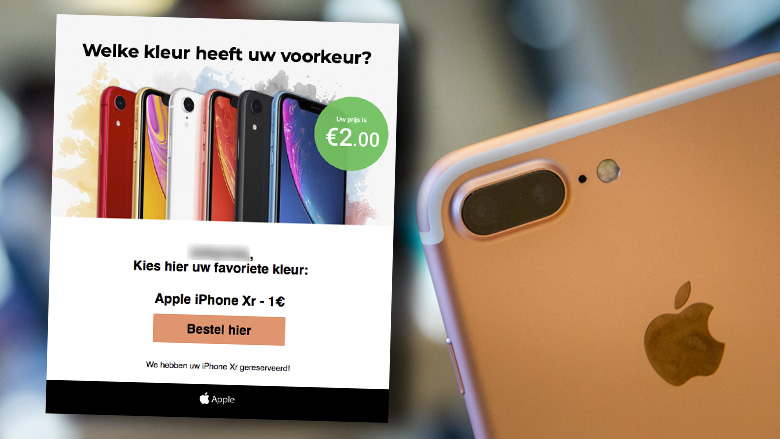 Trap niet in valse e-mail over goedkope iPhone XR