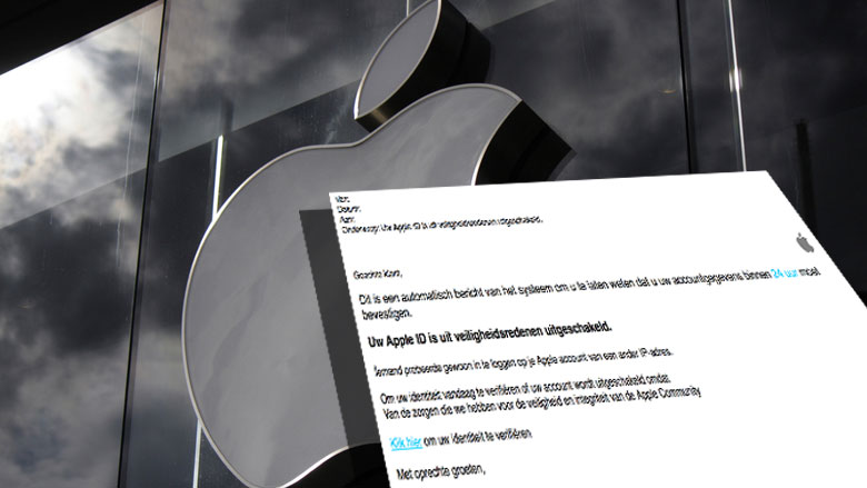 Phishingmail 'Apple' over bevestigen accountgegevens