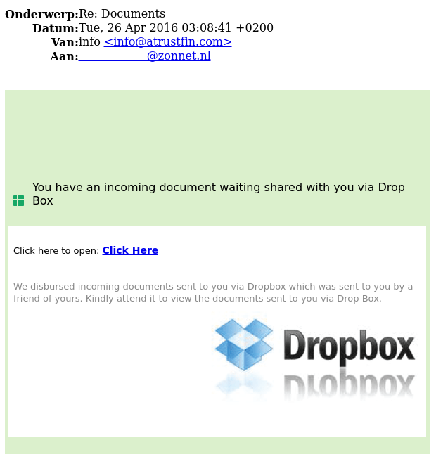 dropbox login notification