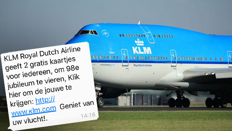 Pas op voor valse winactie 'KLM' via WhatsApp