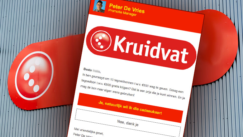 Misleidende winactie 'Kruidvat' leidt tot spam