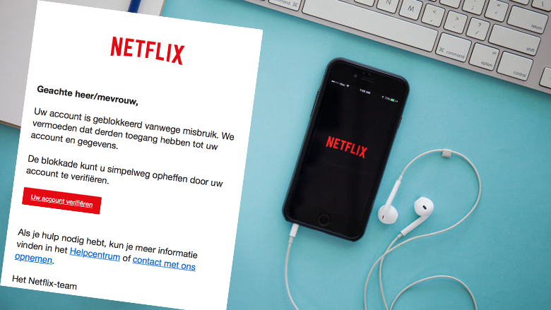 E-mail over geblokkeerde Netflix-account is nep