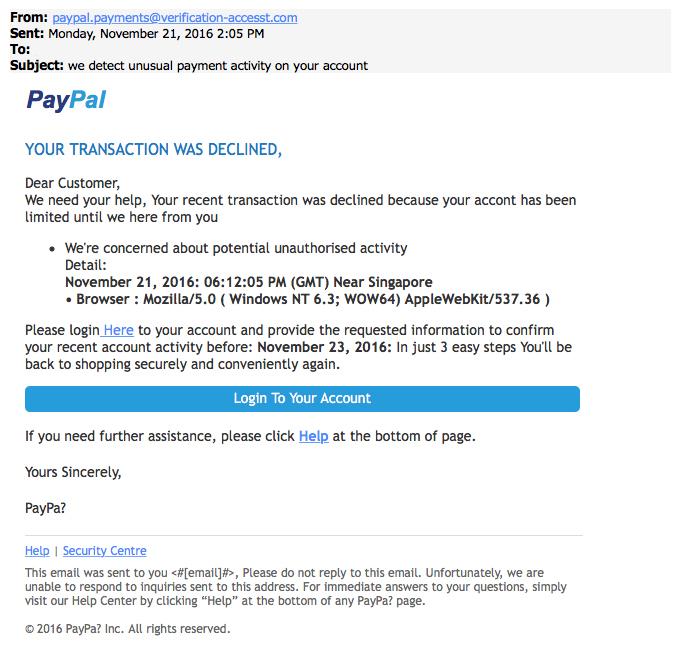 Pas op voor PayPal-phishing!