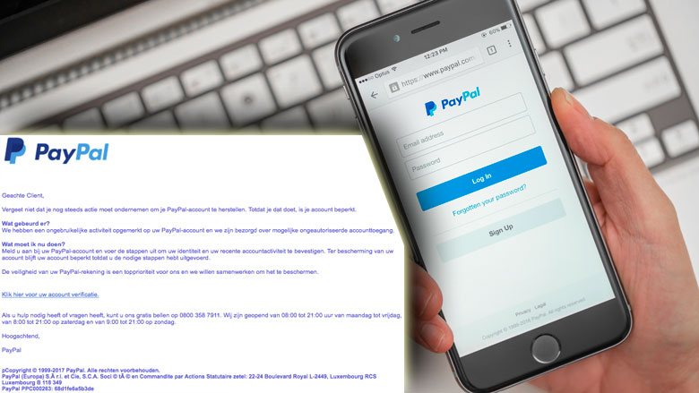 Bericht 'PayPal' is phishingmail