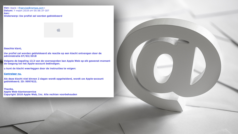 E-mail 'Apple' blijkt phishing