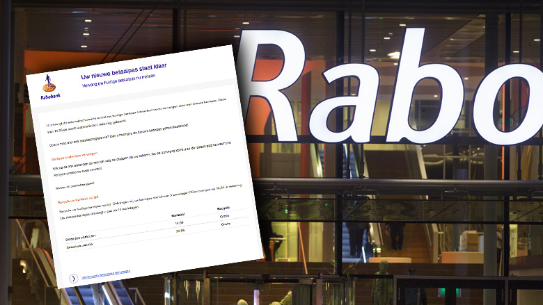 Trap niet in phishingmails van 'Rabobank' over bankpas opsturen